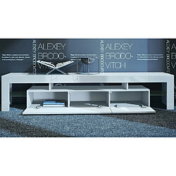 Mpc Meuble TV Blanc Et Bordeaux 189 Cm (hxlxp) : 38 X 189 X 35 Cm