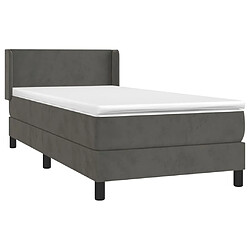 Avis Maison Chic Lit adulte- Lit + matelas,Sommier à lattes de lit et matelas Gris foncé 80x200 cm Velours -GKD75999