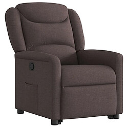 Avis vidaXL Fauteuil inclinable marron foncé tissu