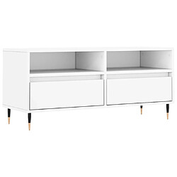 Maison Chic Meuble TV scandinave - Banc TV pour salon blanc 100x34,5x44,5 cm bois d'ingénierie -MN51714