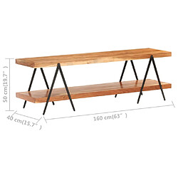 Maison Chic Meuble TV scandinave - Banc TV pour salon 160x40x50 cm Bois d'acacia solide -MN39226 pas cher