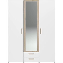 Avis PARISOT Armoire DREAM 3 portes - Panneau de particules - Miroir - Décor blanc - L150 x H200 x P52 cm