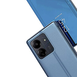 Acheter Htdmobiles Housse pour Xiaomi Redmi 13C / Poco C65 / Poco M6 5G - etui coque portefeuille clear view miroir + verre trempe - BLEU