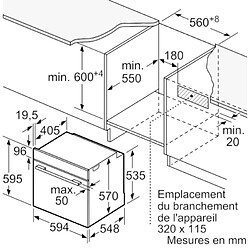 Four intégrable combi vapeur 71l 60cm pyrolyse - hra574bs0 - BOSCH pas cher