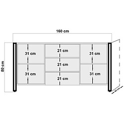 Avis Hanah Home Buffet en aggloméré 2 portes et 3 tiroirs Arcas.