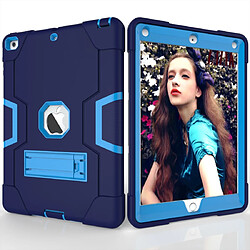 Wewoo Coque Pour iPad 5/4 couleur contrastée Silicone + PC Combinaison avec support bleu marine +