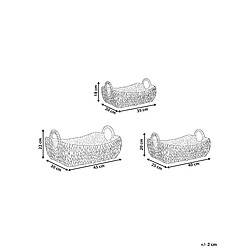 Avis Beliani Lot de 3 paniers en jacinthe d'eau ton naturel CAMPHA