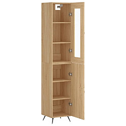 Avis vidaXL Buffet haut Chêne sonoma 34,5x34x180 cm Bois d'ingénierie