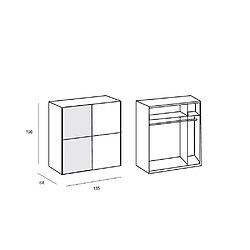 Acheter Inside 75 Dressing portes coulissantes CLAPTON 135 cm blanc / miroir