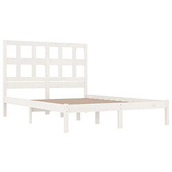 Acheter Maison Chic Lit adulte - Lit simple Cadre de lit,Structure du lit Contemporain Blanc Bois de pin massif 140x190 cm -MN45910