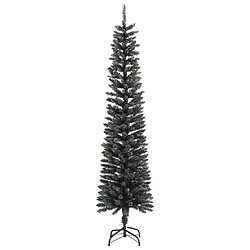 vidaXL Sapin de Noël artificiel mince avec support Vert 240 cm PVC