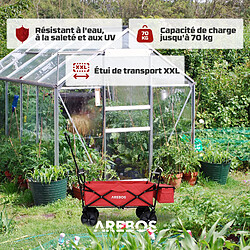 Acheter AREBOS Chariot de jardin pliable, Chariot de transport à main, Avec barre de poussée, Pliable, Rouge