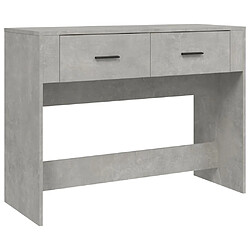 vidaXL Table console Gris béton 100x39x75 cm Bois d'ingénierie