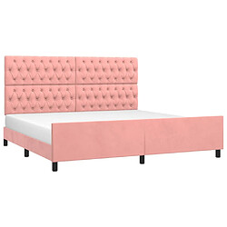 Avis Maison Chic Lit adulte - Cadre Structure de lit avec tête de lit Contemporain Rose 200x200 cm Velours -MN14984