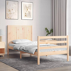 vidaXL Cadre de lit sans matelas 90x200 cm bois massif