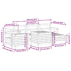 Acheter vidaXL Salon de jardin 7 pcs bois de pin imprégné