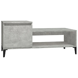 vidaXL Table basse Gris béton 100x50x45 cm Bois d'ingénierie