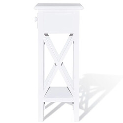 Maison Chic Table d'appoint | Table Basse avec tiroir Blanc -GKD62567 pas cher