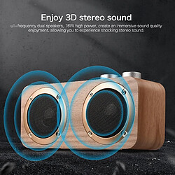 Yonis Enceinte Bluetooth Bois Subwoofer Qualité Sonore 3D Autonomie Longue Durée pas cher