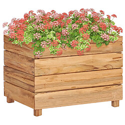 Maison Chic Jardinière,Lit surélevé - Bac à fleurs - pot de fleur 50x40x38 cm Bois massif de teck et acier -GKD68801