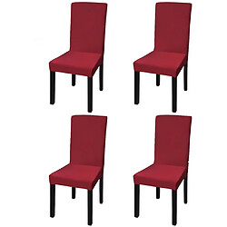 vidaXL Housse de chaise droite extensible 4 pcs Bordeaux