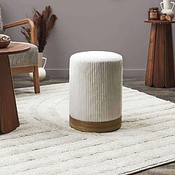 The Home Deco Factory Pouf en tissu côtelé DRAMMEN - Beige