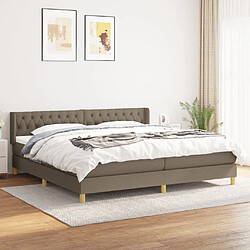 vidaXL Sommier à lattes de lit avec matelas Taupe 200x200 cm Tissu