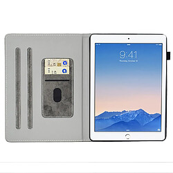 Etui en PU avec support, porte-carte et porte-stylo pour votre iPad Air (2013)/Air 2/9.7-pouces (2017)/(2018) - gris