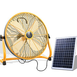 Ventilateur De Charge Solaire JOSBY 12/16 Pouces, Panneau Solaire 2-en-1 Alimenté et Chargeur SECTEUR Alimenté, Ventilateur USB Rechargeable Portable à 12 Vitesses, Pour Le Ménage, Le Camping,