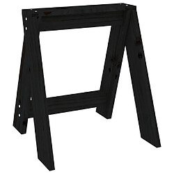 Avis vidaXL Tabourets lot de 2 noir 40x40x45 cm bois massif de pin