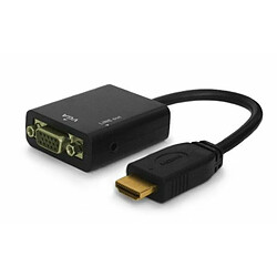 Savio CL-23 câble vidéo et adaptateur HDMI VGA Noir