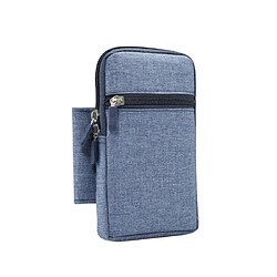 Wewoo Housse Coque Étui de protection universel pour téléphone portable multifonctionnel en denim à carreaux téléphones intelligents de 6,3 pouces ou moins bleu