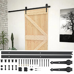 vidaXL Porte coulissante avec kit de quincaillerie 90x210cm Pin massif