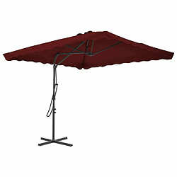 Maison Chic Parasol Jardin | Parasol d'extérieur avec mat en acier Bordeaux 250x250x230 cm - GKD72439