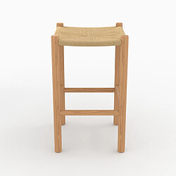 Acheter Rendez Vous Deco Tabouret pour îlot central Kaïa 65 cm en teck et rotin