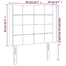 vidaXL Tête de lit à LED Noir 83x16x118/128 cm Velours pas cher