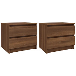 vidaXL Tables de chevet 2pcs Chêne marron 50x39x43,5cm Bois ingénierie