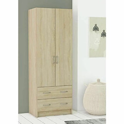 Avis Mes Armoire 2 portes et 2 tiroirs 61x41x169,5 cm chêne