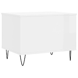 Maison Chic Tabls basse,Table Console pour salon Blanc brillant 60x44,5x45 cm Bois d'ingénierie -MN40977 pas cher