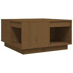 ComfortXL Table Basse Marron Miel 60x61x32,5 Cm Bois Massif De Pin