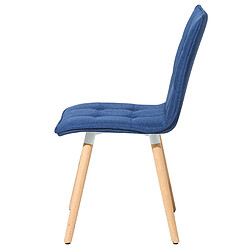 Beliani Chaise de salle à manger BROOKLYN Set de 2 Tissu Bleu marine pas cher