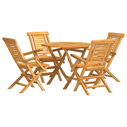 vidaXL Ensemble à manger de jardin 5 pcs Bois de teck massif