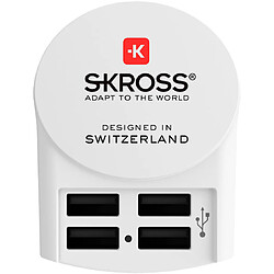 Avis Chargeur secteur skross europe vers x4 sortie usb blanc