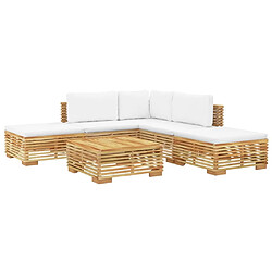 Avis Maison Chic Salon de jardin 6 pcs + coussins - Mobilier/Meubles de jardin - Table et chaises d'extérieur Bois de teck solide -MN77443