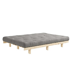 Avis Inside 75 Banquette convertible futon LEAN bois de pin coloris gris 130x200 cm