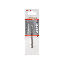 Mèche hélicoïdale à bois rectifiée HSS à queue 6 pans 1/4"" Ø 3mm Longueur 74mm BOSCH 2608595519