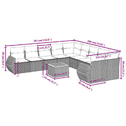 Avis vidaXL Salon de jardin 11 pcs avec coussins gris résine tressée