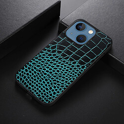 Coque en cuir véritable anti-rayures, texture crocodile vert pour votre iPhone 13 mini 5.4 pouces