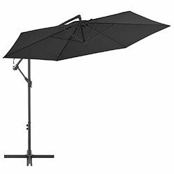 Maison Chic Parasol Jardin | Parasol déporté avec mat en aluminium 300 cm Noir - GKD19603