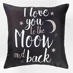 Paris Prix Housse de Coussin Love Back 40x40cm Noir